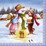 Салфетки для декупажа и украшения Новогоднего праздника "Зимние забавы" - пачка 20 шт.